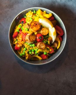 Vegane Meeresfrüchte-Paella